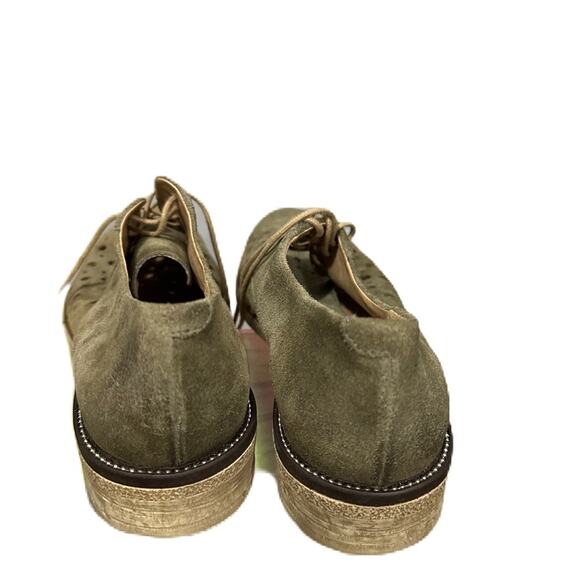 Miz Mooz Handcrafted Suede Oxford Chic Brogue Perforation Flat Loafers Shoes 9.5 - Picture 2 of 9